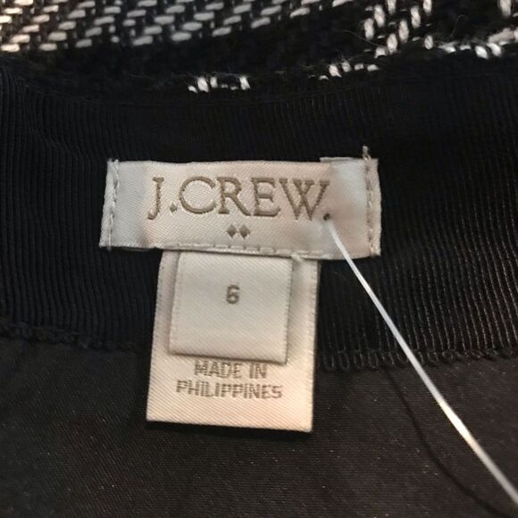 J. Crew Mini Skirt Women's Size 6 Black and White Plaid Pencil Preppy NWT - Picture 8 of 9